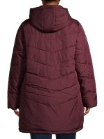 Big Chill Women's Plus Size Hooded Puffer Coat with Faux Sherpa Collar - Image 5